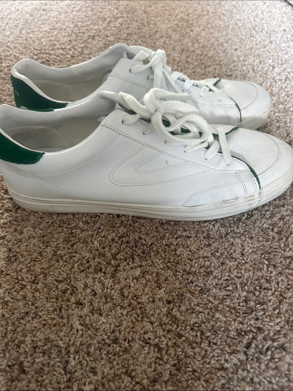 White and Green men’s Tretorn Leather Sneaker